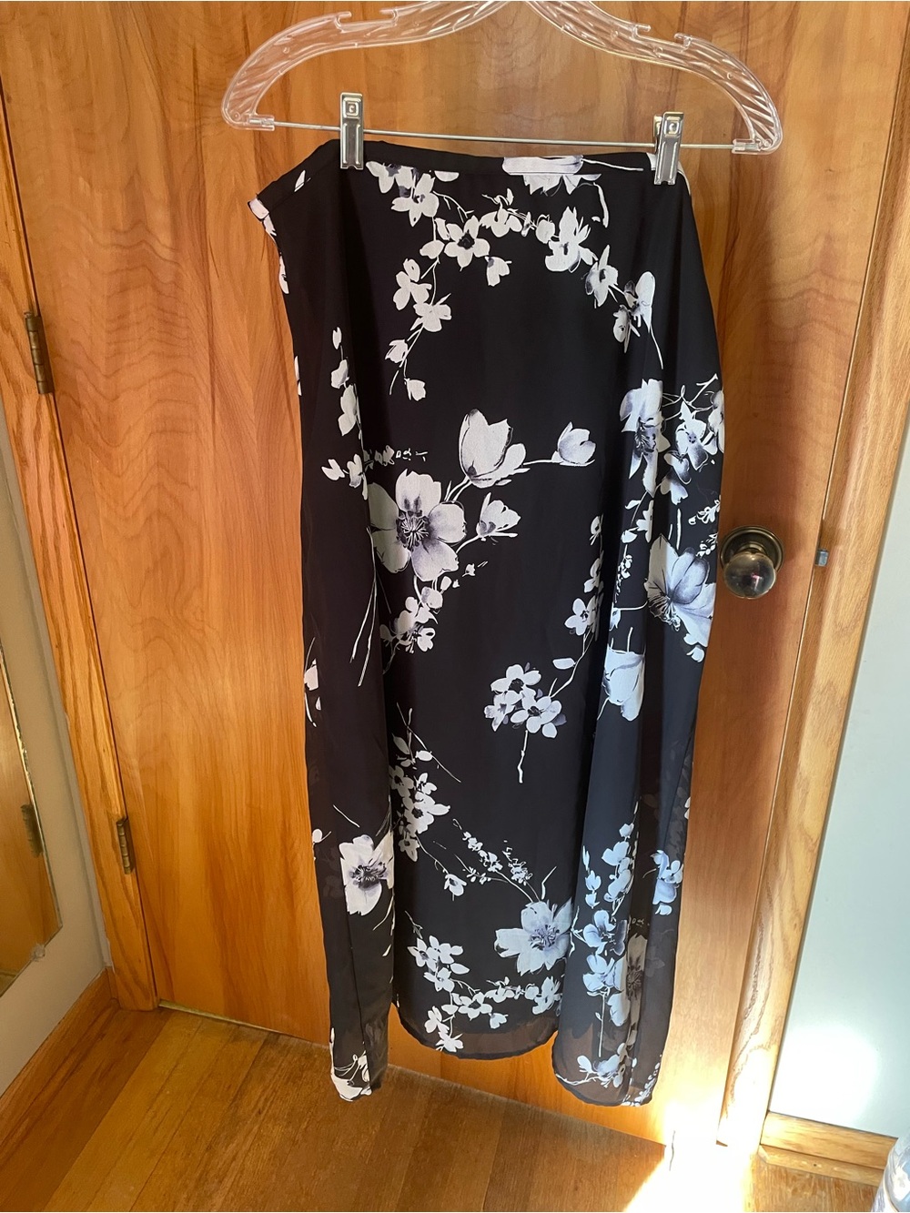 Black and White Floral Skirt